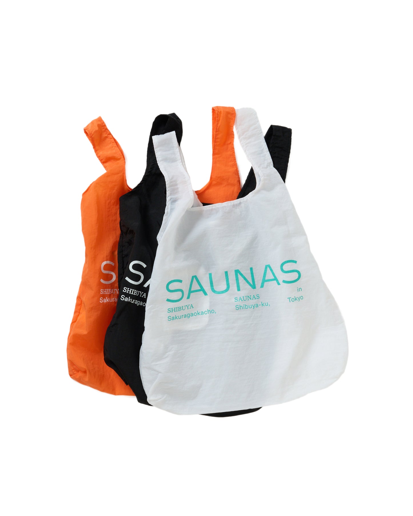 SAUNAS ロゴ ナイロンエコバッグ