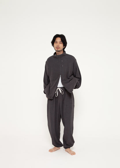 【NOWHAWコラボアイテム】SAUNAS " サ " towel cloth wide easy pants