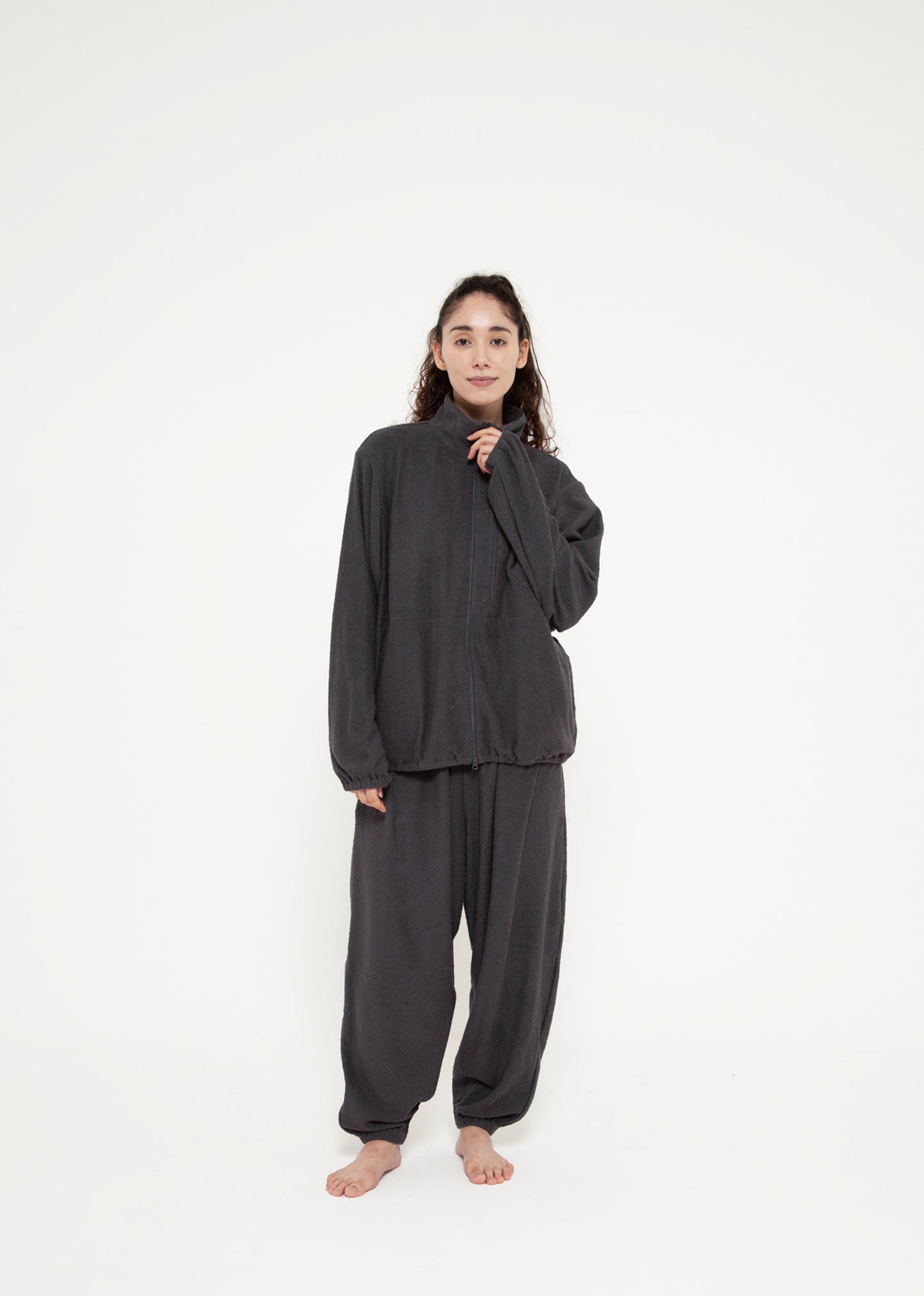 【NOWHAWコラボアイテム】SAUNAS " サ " towel cloth wide easy pants