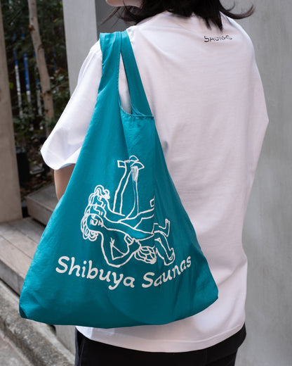 渋谷SAUNAS「いにしえのサウナー」ナイロンエコバッグ
