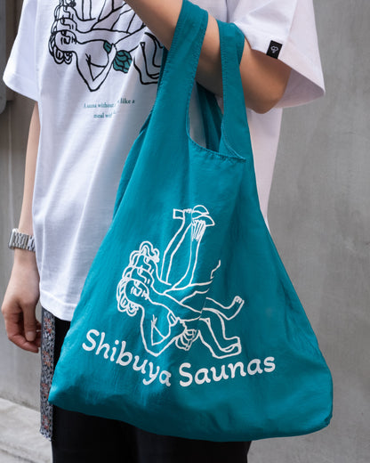 渋谷SAUNAS「いにしえのサウナー」ナイロンエコバッグ