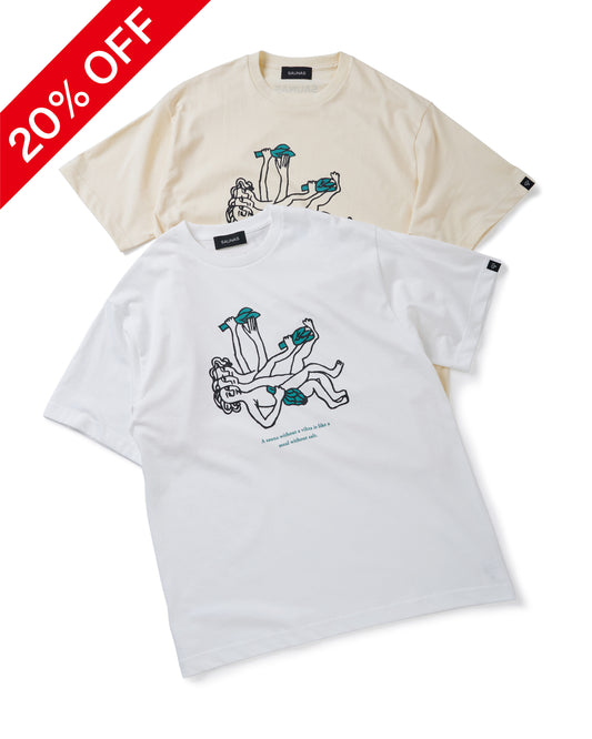 SAUNAS いにしえのサウナー グラフィックTシャツ