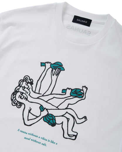 SAUNAS いにしえのサウナー グラフィックTシャツ