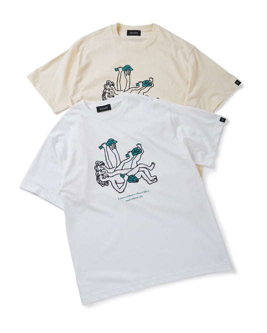 SAUNAS いにしえのサウナー グラフィックTシャツ