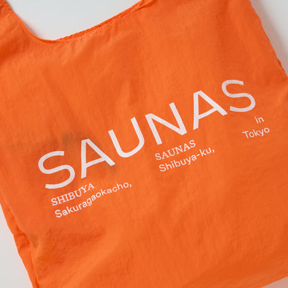 SAUNAS ロゴ ナイロンエコバッグ