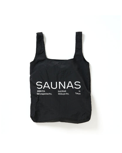 SAUNAS ロゴ ナイロンエコバッグ